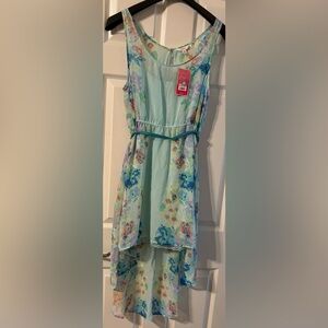 Candie's Floral Dress in Aqua and Coral